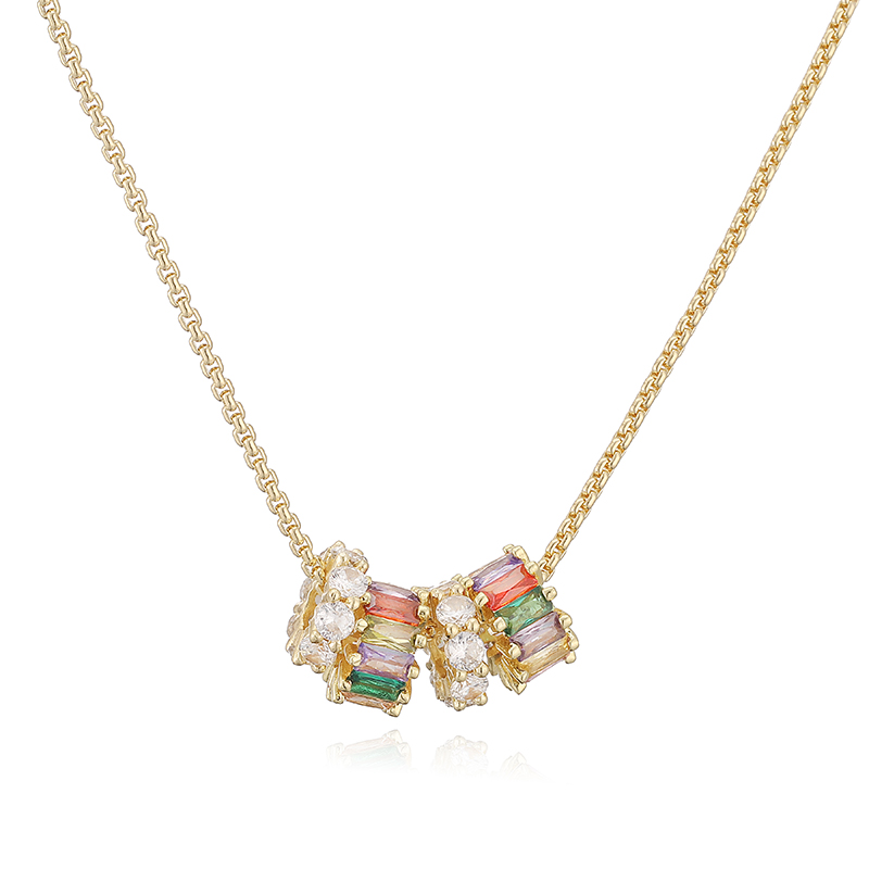Round Birthday Necklace For Women, Copper Material With 18K Real Gold Plated 0.03µm Thickness, Zircon Inlay 5