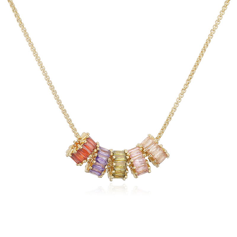 Round Birthday Necklace For Women, Copper Material With 18K Real Gold Plated 0.03µm Thickness, Zircon Inlay 6