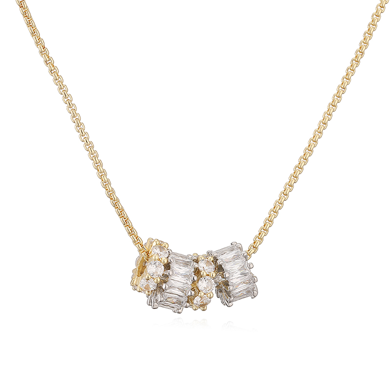Round Birthday Necklace For Women, Copper Material With 18K Real Gold Plated 0.03µm Thickness, Zircon Inlay 9