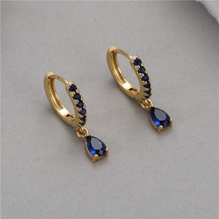 Round Copper Earrings For Women With 14K Real Gold Plated Electroplated Finish, 925 Sterling Silver Posts, And Zircon Inlay 2
