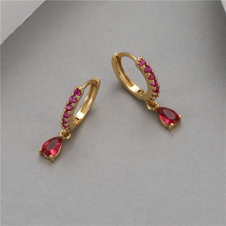 Round Copper Earrings For Women With 14K Real Gold Plated Electroplated Finish, 925 Sterling Silver Posts, And Zircon Inlay 3