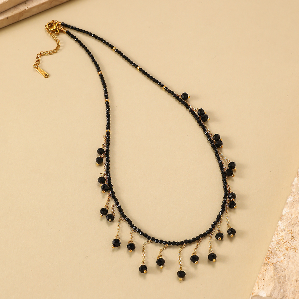 Round Copper Pendant Necklace For Women With Titanium Steel Ball Chain Featuring Zircon Inlay 2