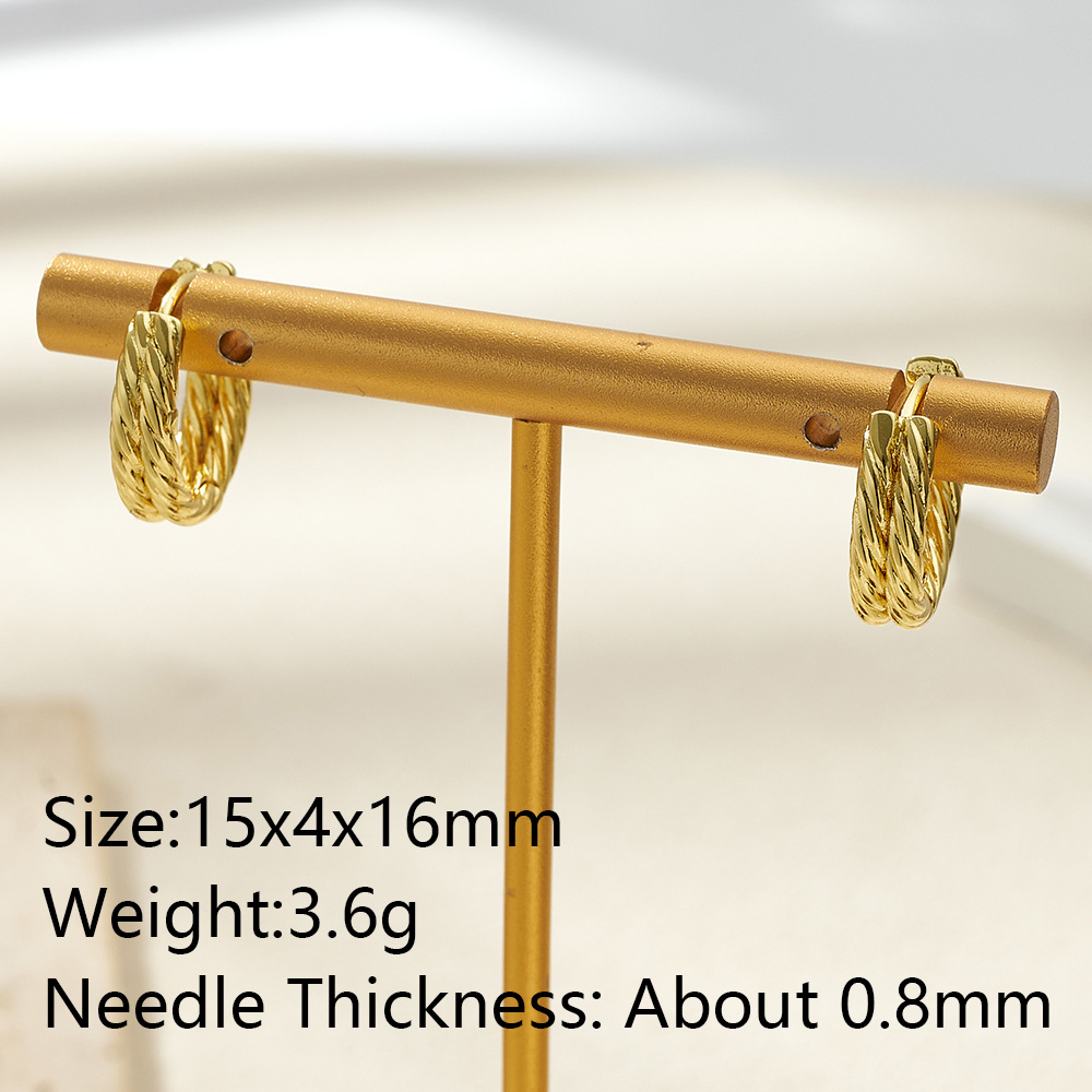 Round Earrings For Women Featuring 0.03µm Thick 18K Real Gold Plating On Copper With Water Plating Process And Copper Ear Pins 4