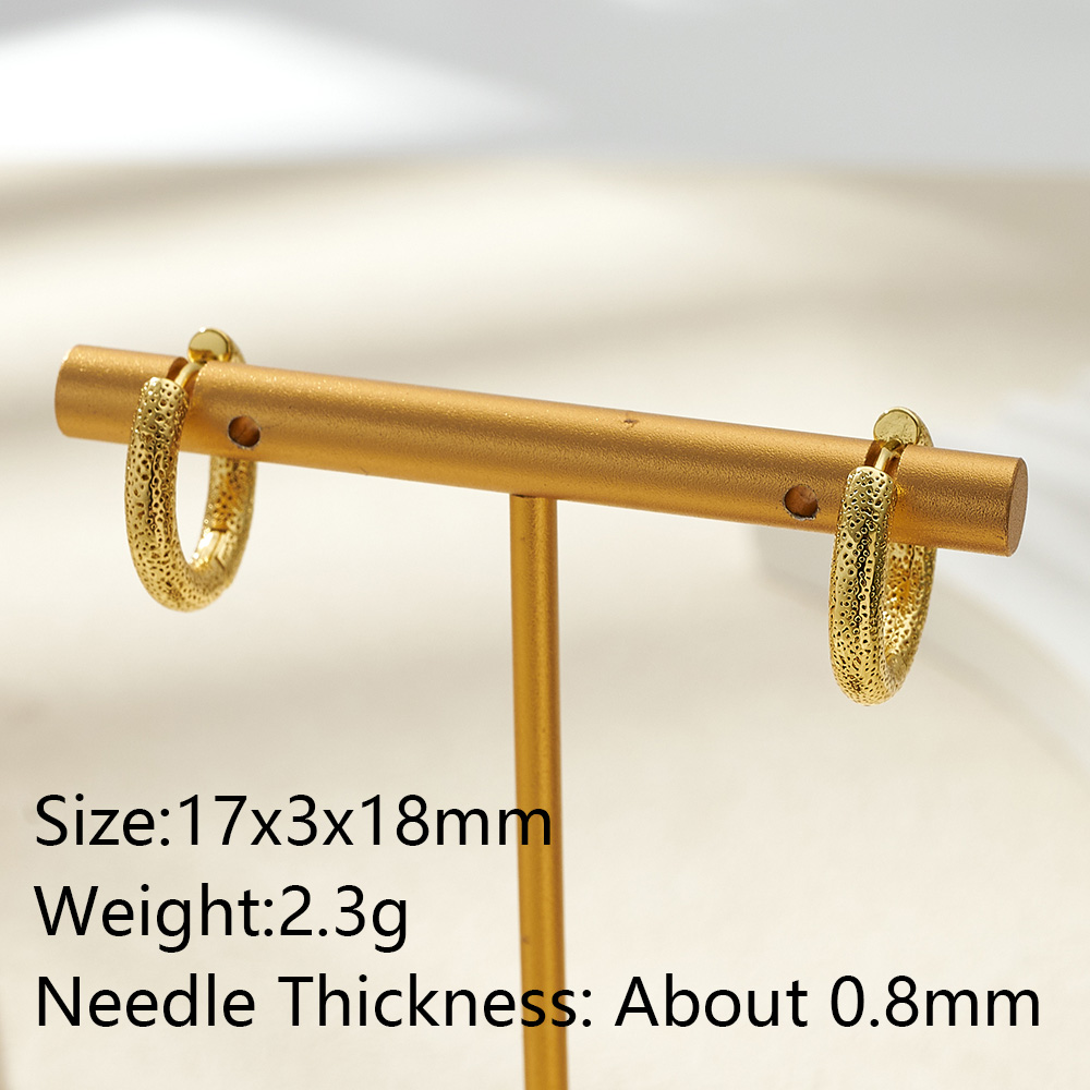 Round Earrings For Women Featuring 0.03µm Thick 18K Real Gold Plating On Copper With Water Plating Process And Copper Ear Pins 5