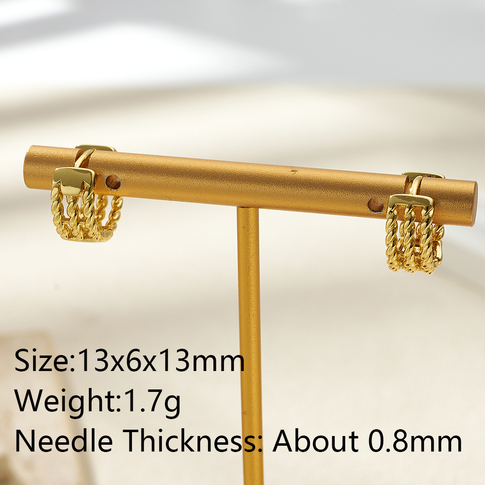 Round Earrings For Women Featuring 0.03µm Thick 18K Real Gold Plating On Copper With Water Plating Process And Copper Ear Pins 6