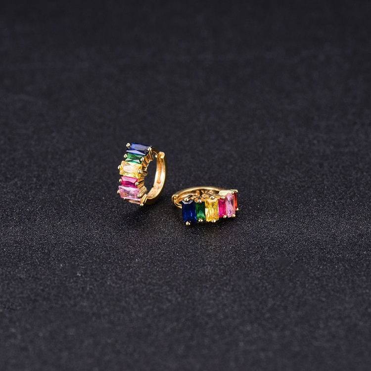 Round Earrings For Women With Copper Ear Pins Featuring 14K Real Gold Plated Electroplated Finish And Zircon Inlay 2