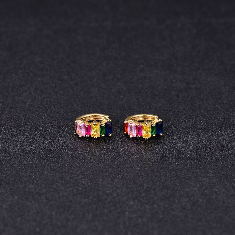 Round Earrings For Women With Copper Ear Pins Featuring 14K Real Gold Plated Electroplated Finish And Zircon Inlay 3