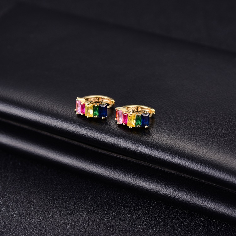 Round Earrings For Women With Copper Ear Pins Featuring 14K Real Gold Plated Electroplated Finish And Zircon Inlay 4