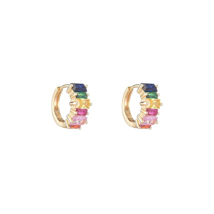 Round Earrings For Women With Copper Ear Pins Featuring 14K Real Gold Plated Electroplated Finish And Zircon Inlay 5