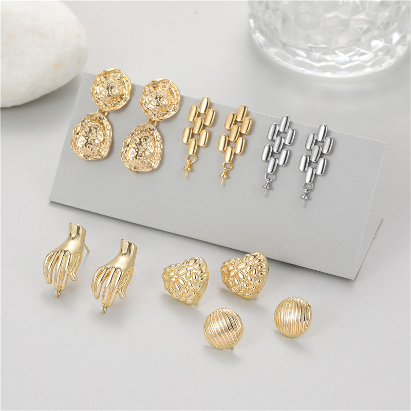 Round Earrings For Women Featuring 14K Real Gold Plated Copper With Artificial Pearl Inlay