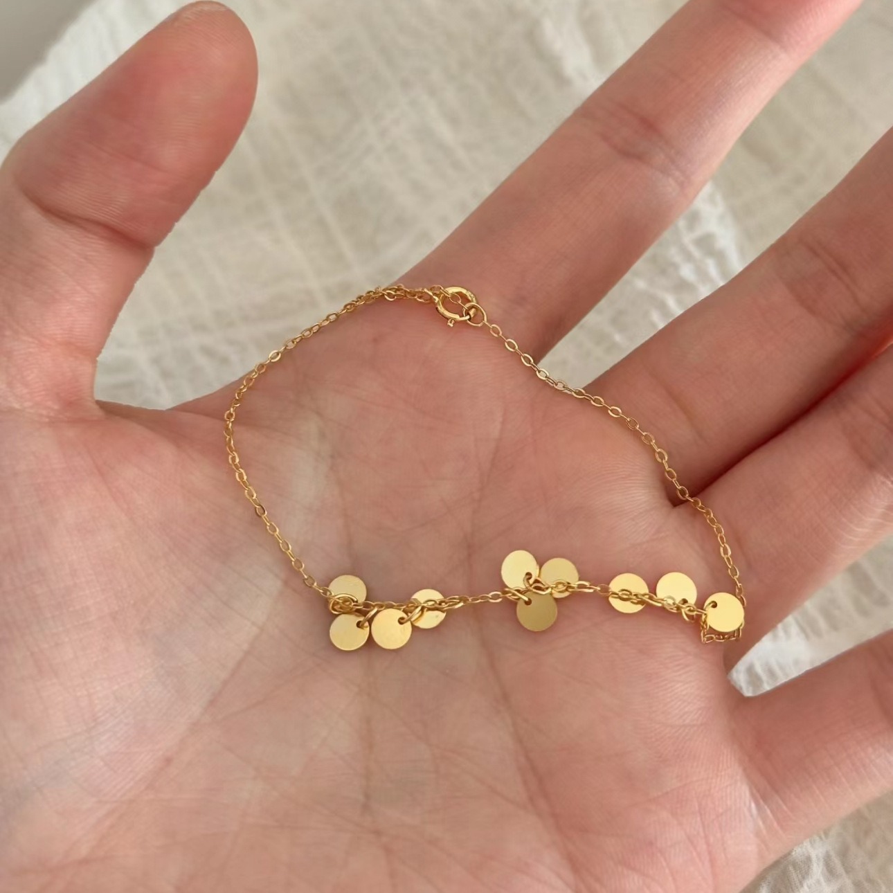Round Electroplated Copper Bracelet For Women In Gold, Perfect For Business Occasions