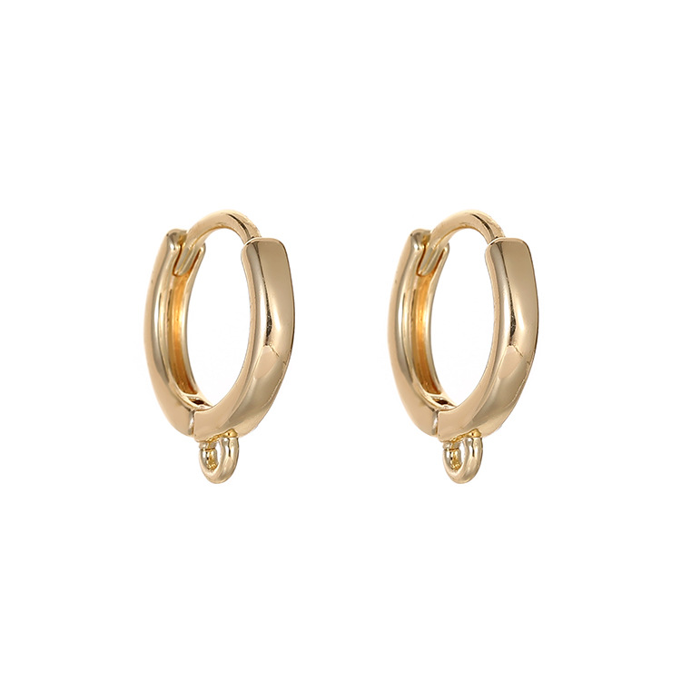 Round Hoop Earrings For Women With Copper Posts, Electroplated 14K Real Gold Plated Featuring Zircon Inlay 5