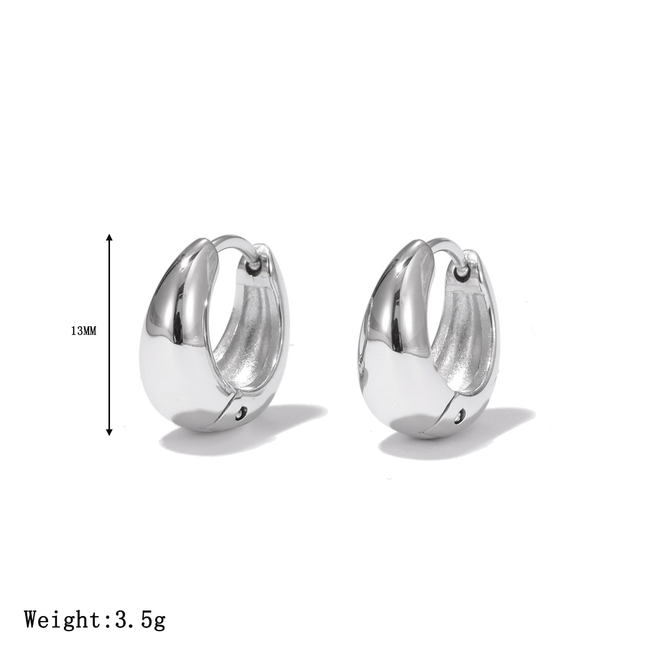 Round Hypoallergenic Earrings In 304 Stainless Steel With PVD Coated Gold Plating And 0.03µm-0.05µm Thickness 2