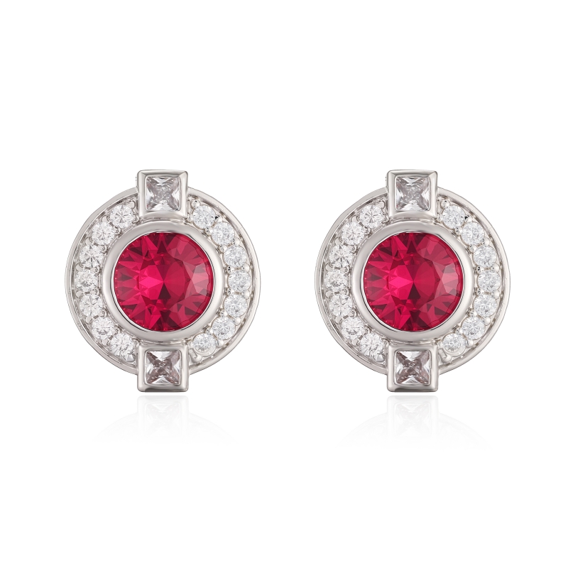 Round Stud Earrings With Zircon Inlay, Copper Base Featuring 18K Real Gold Water Plating With 0.03µm Thickness 8