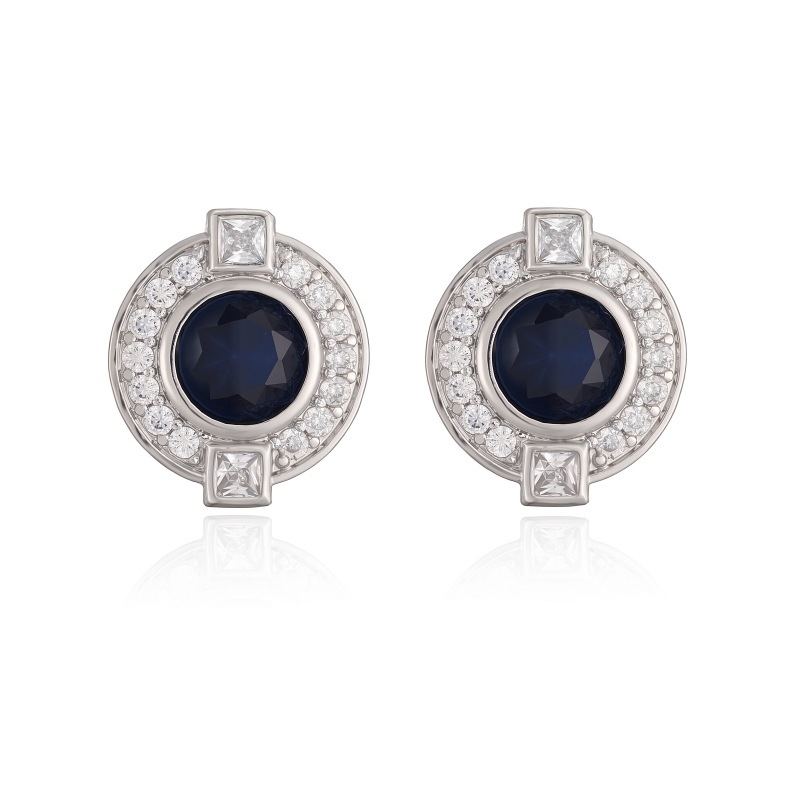 Round Stud Earrings With Zircon Inlay, Copper Base Featuring 18K Real Gold Water Plating With 0.03µm Thickness 9