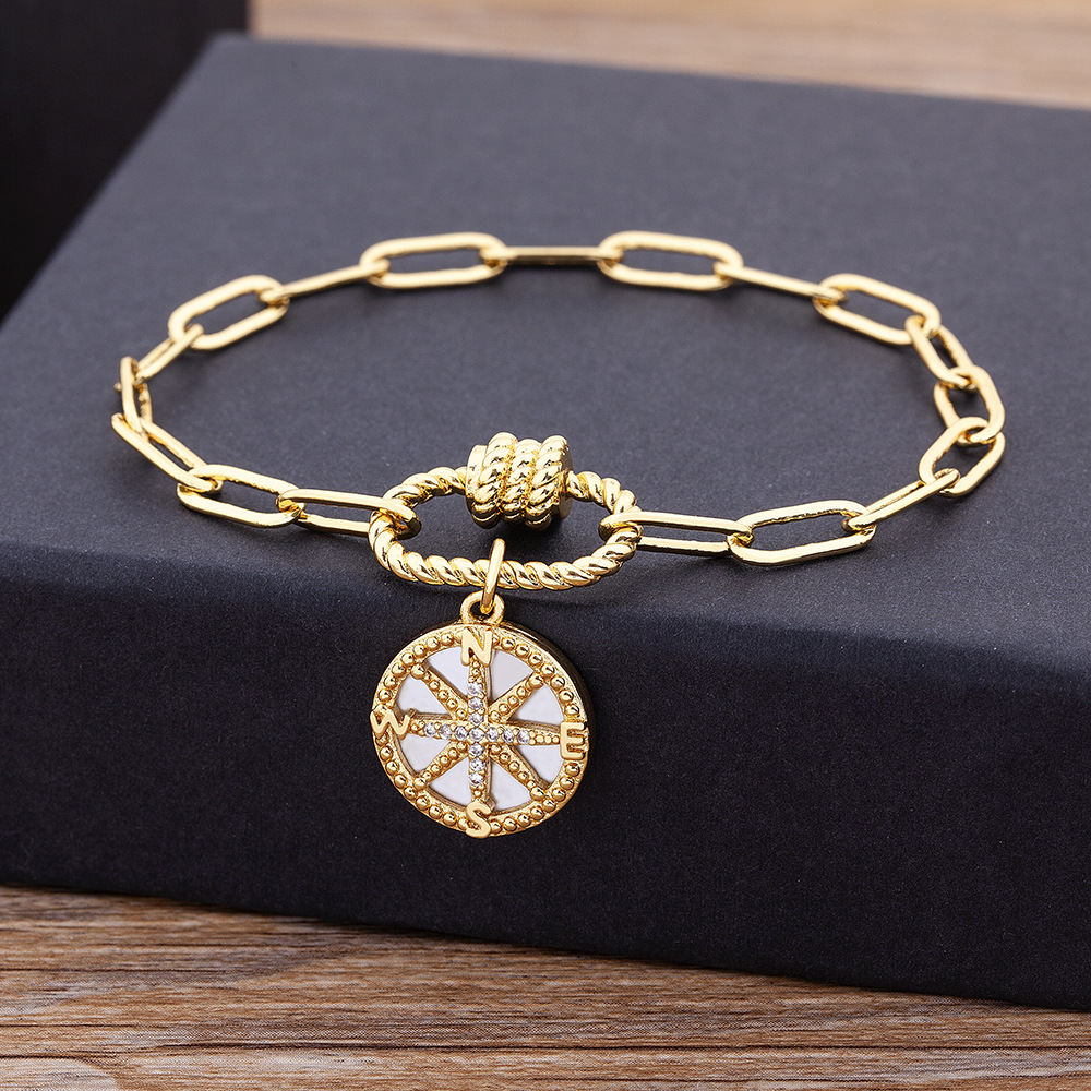 Round Waterproof Non Tarnish Bracelets For Unisex, Copper Material With 18K Real Gold Electroplated Plating