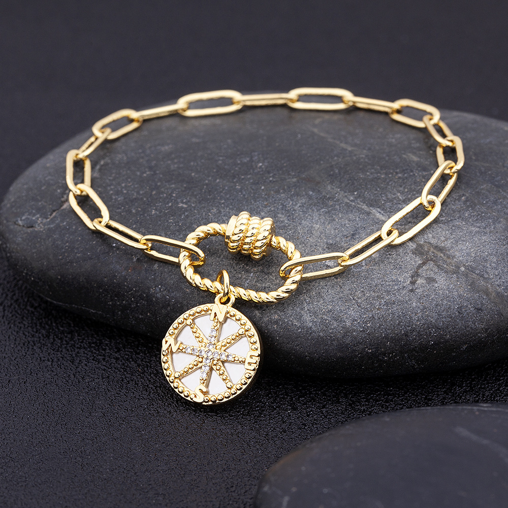Round Waterproof Non Tarnish Bracelets For Unisex, Copper Material With 18K Real Gold Electroplated Plating 3