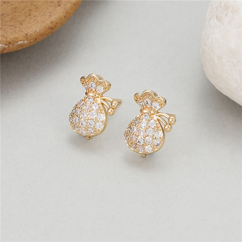 Sector Stud Earrings For Women Featuring 925 Sterling Silver Posts With 14K Real Gold Plated Copper And Zircon Inlay 3