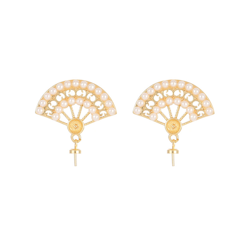 Sector Stud Earrings For Women Featuring 925 Sterling Silver Posts With 14K Real Gold Plated Copper And Zircon Inlay 5