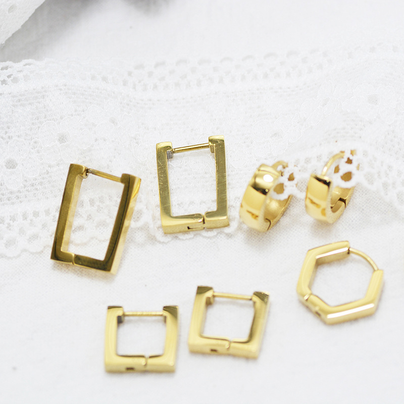 Geometric Earrings For Women Featuring 316 Stainless Steel Ear Pins With 18K Gold Plated 304 Stainless Steel And PVD Vacuum Plating 4