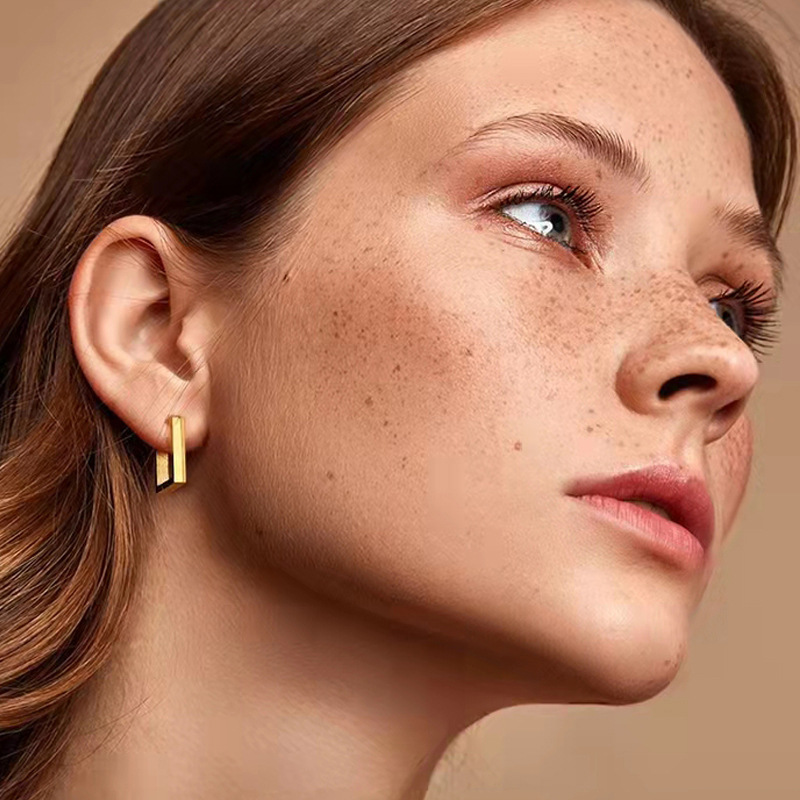 Geometric Earrings For Women Featuring 316 Stainless Steel Ear Pins With 18K Gold Plated 304 Stainless Steel And PVD Vacuum Plating 5