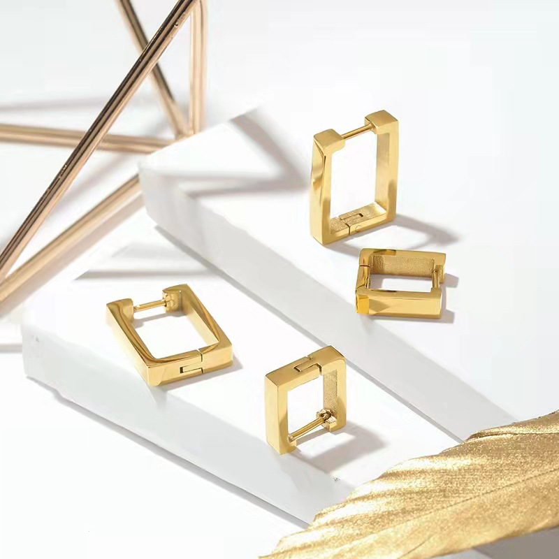 Geometric Earrings For Women Featuring 316 Stainless Steel Ear Pins With 18K Gold Plated 304 Stainless Steel And PVD Vacuum Plating 6