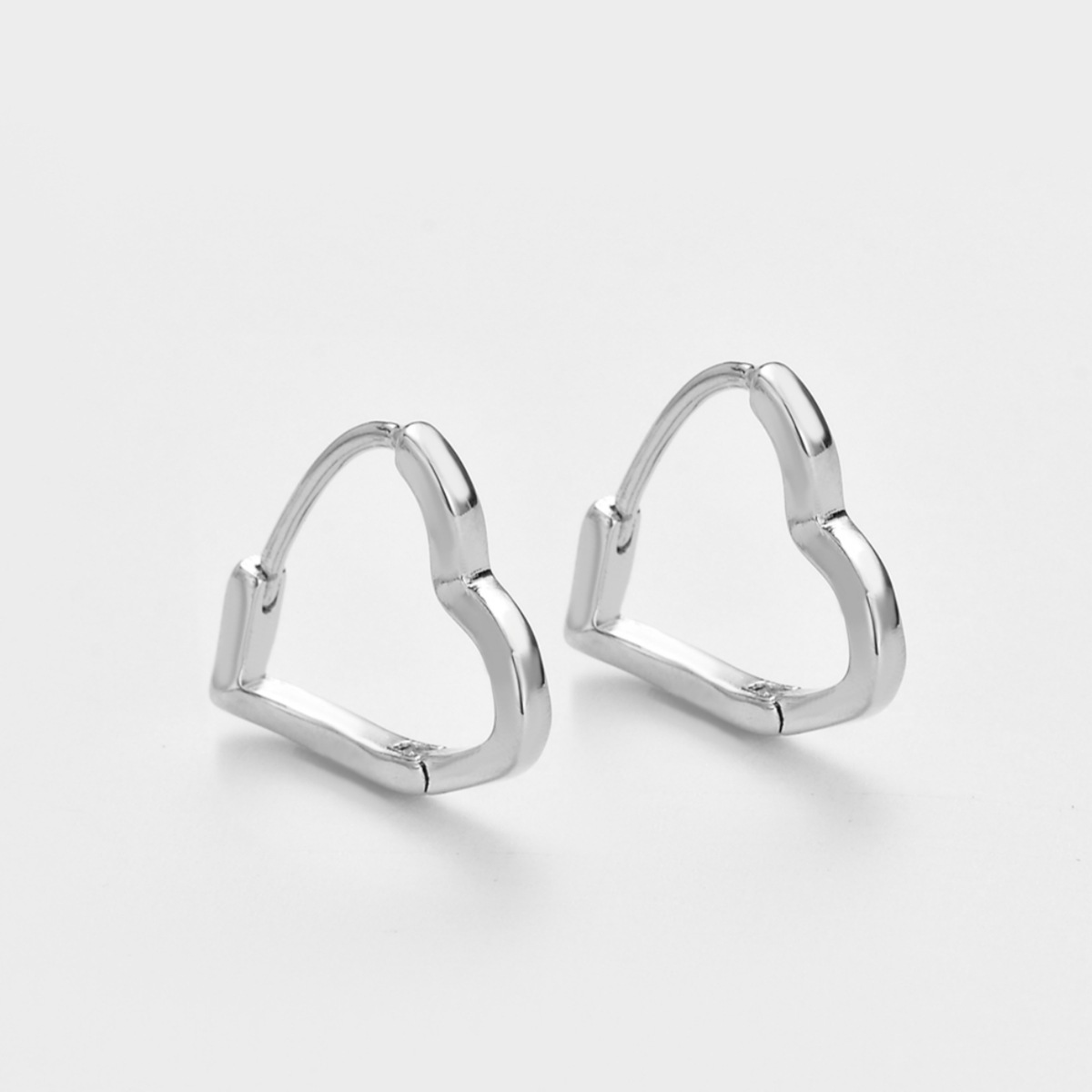 Simple Style Heart Shape Earrings For Women In Golden Copper With Electroplated Finish 4