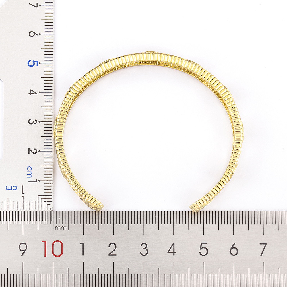 Simple Style Round Bangle In Copper With 18K Real Gold Plated Electroplated Finish 2