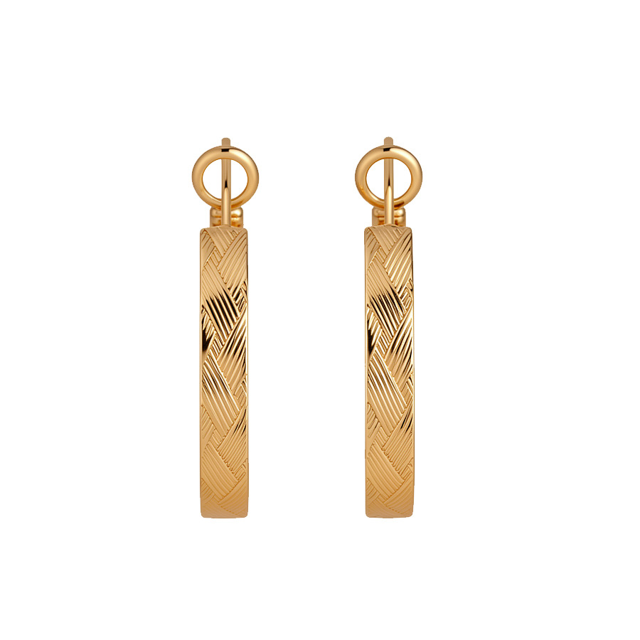 Simple Style Round Gold Earrings For Women, Electroplated Copper With 304 Stainless Steel Ear Pins 5