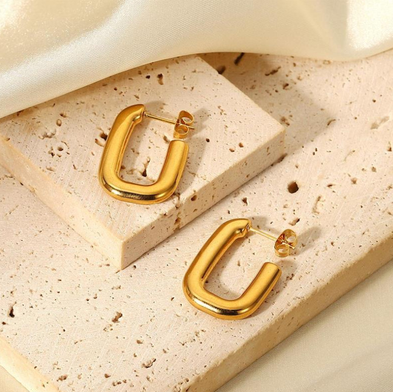 Heart Shape Earrings For Women With 304 Stainless Steel Ear Pins Featuring 18K Gold PVD Vacuum Plating