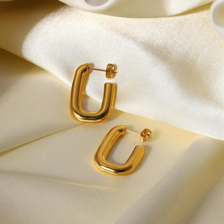 Heart Shape Earrings For Women With 304 Stainless Steel Ear Pins Featuring 18K Gold PVD Vacuum Plating 2