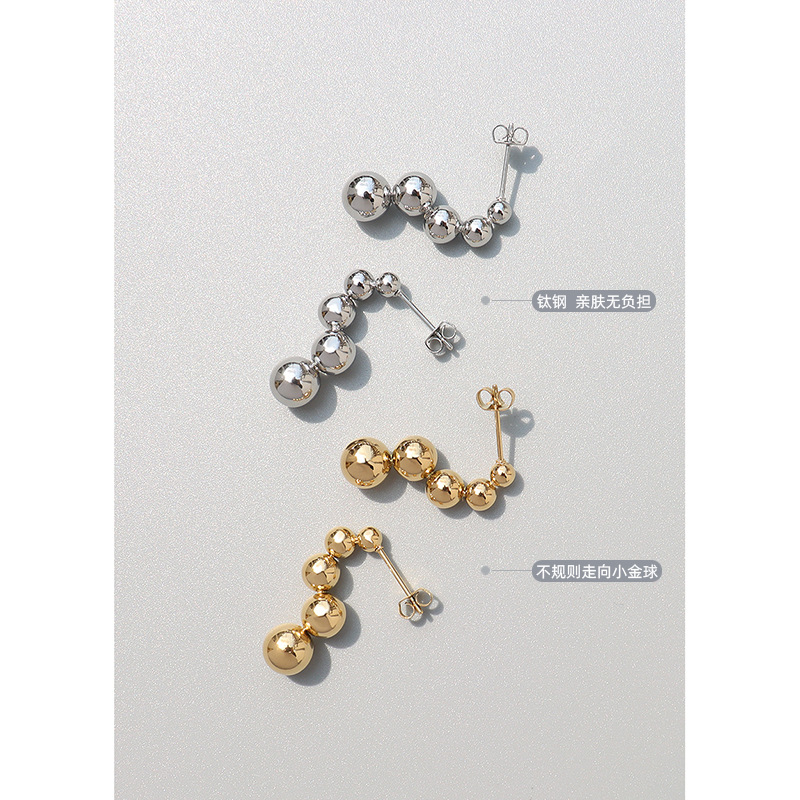 Geometric Stud Earrings For Women In 304 Stainless Steel With 18K Gold PVD Vacuum Plating 3