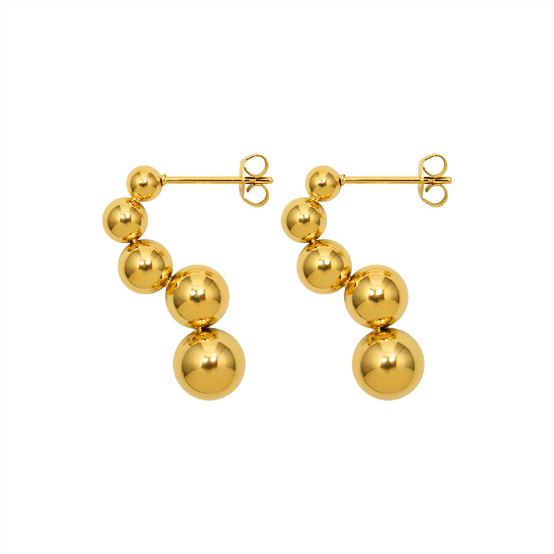 Geometric Stud Earrings For Women In 304 Stainless Steel With 18K Gold PVD Vacuum Plating 5