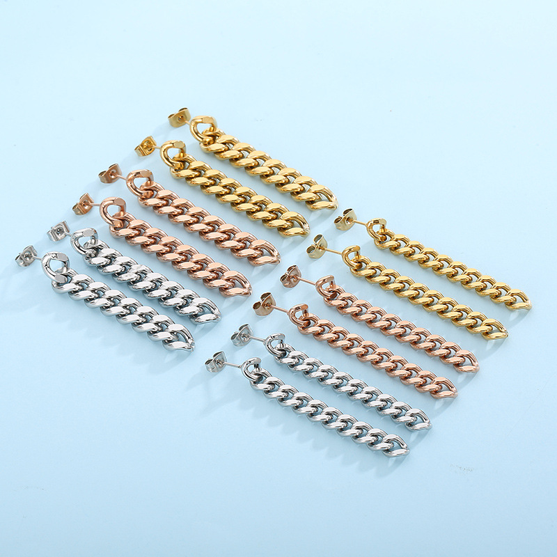 Geometric Electroplated Dangling Earrings For Women In 18K Gold Plated 304 Stainless Steel With PVD Coated Finish 2