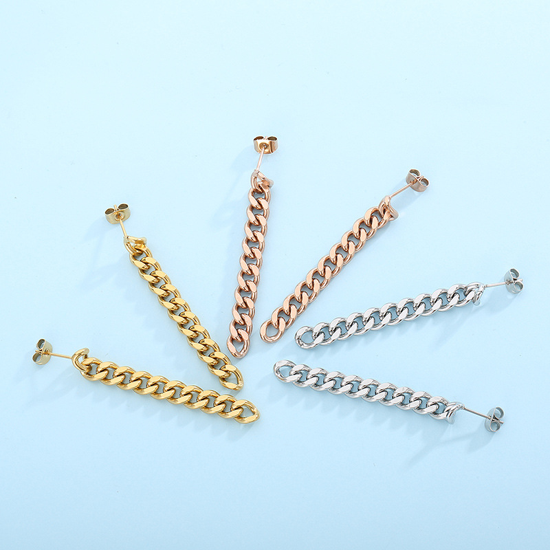Geometric Electroplated Dangling Earrings For Women In 18K Gold Plated 304 Stainless Steel With PVD Coated Finish 3
