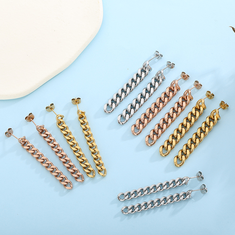 Geometric Electroplated Dangling Earrings For Women In 18K Gold Plated 304 Stainless Steel With PVD Coated Finish 4
