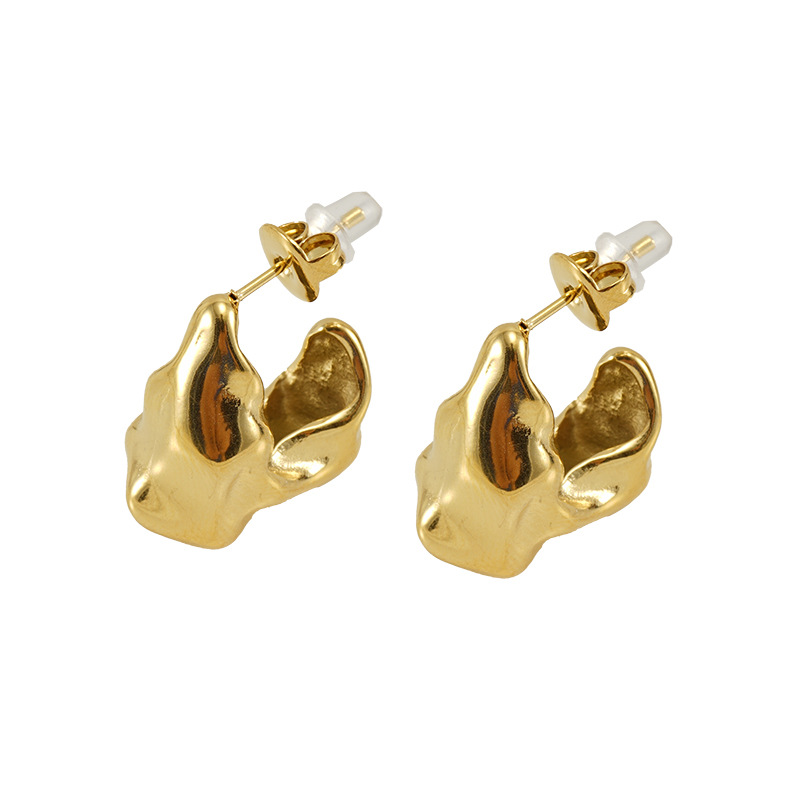 Geometric Waterproof Non Tarnish Earrings For Women, 18K Gold Plated With PVD Coated 304 Stainless Steel Posts 4