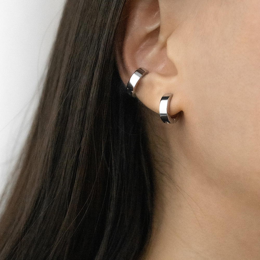 Geometric Clip Earrings For Women With Waterproof 304 Stainless Steel And Real Gold PVD Plating 4
