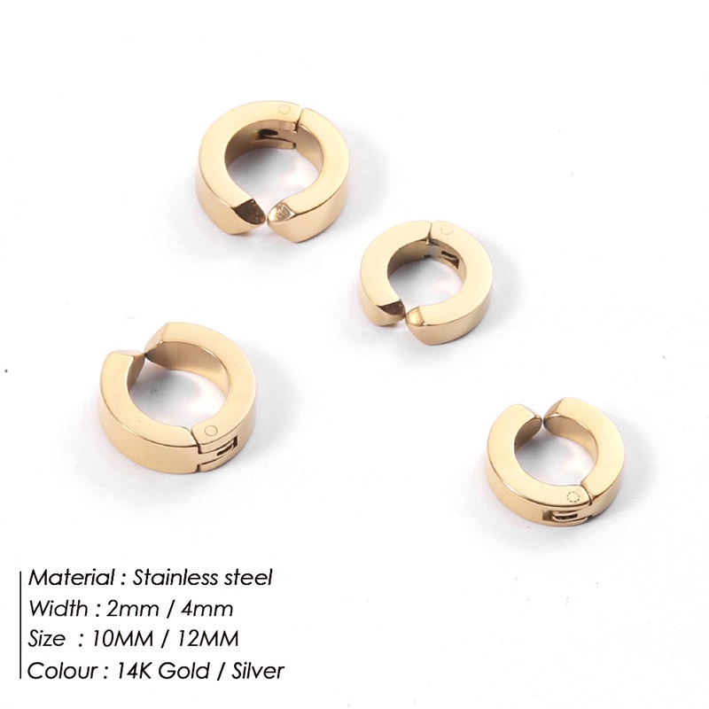 Geometric Clip Earrings For Women With Waterproof 304 Stainless Steel And Real Gold PVD Plating 6
