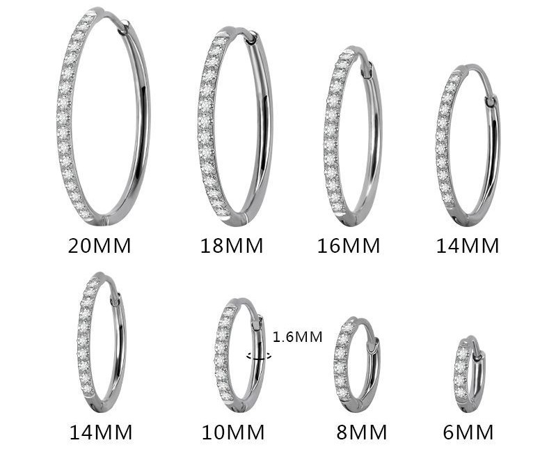 Geometric Waterproof Non Tarnish Hoop Earrings For Women In 304 Stainless Steel With Real Gold Plated PVD Coating And Zircon Inlay 4
