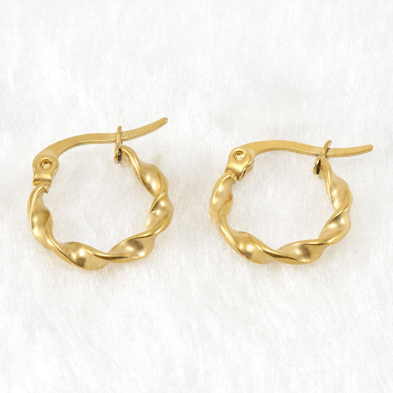 Geometric Electroplated Earrings For Women In 304 Stainless Steel With 18K Gold Plated PVD Coating