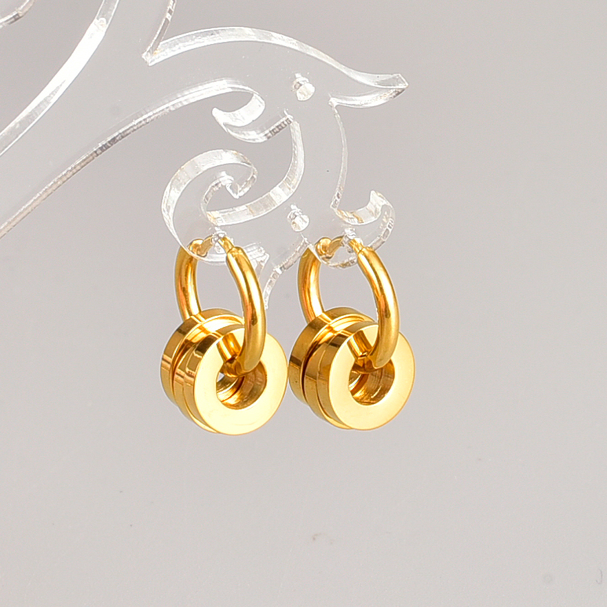 Geometric Electroplated Earrings For Women In 304 Stainless Steel With 18K Real Gold PVD Coating 2