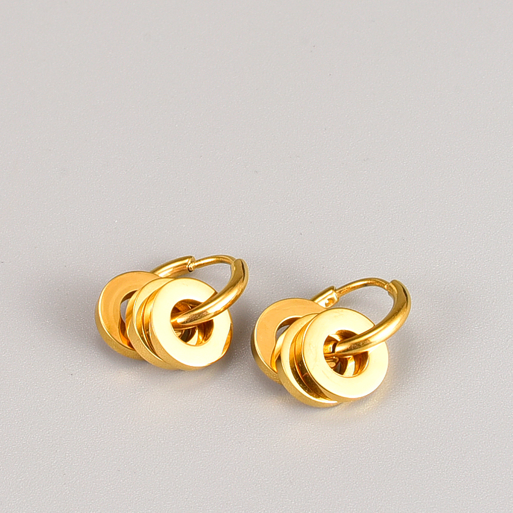 Geometric Electroplated Earrings For Women In 304 Stainless Steel With 18K Real Gold PVD Coating 4