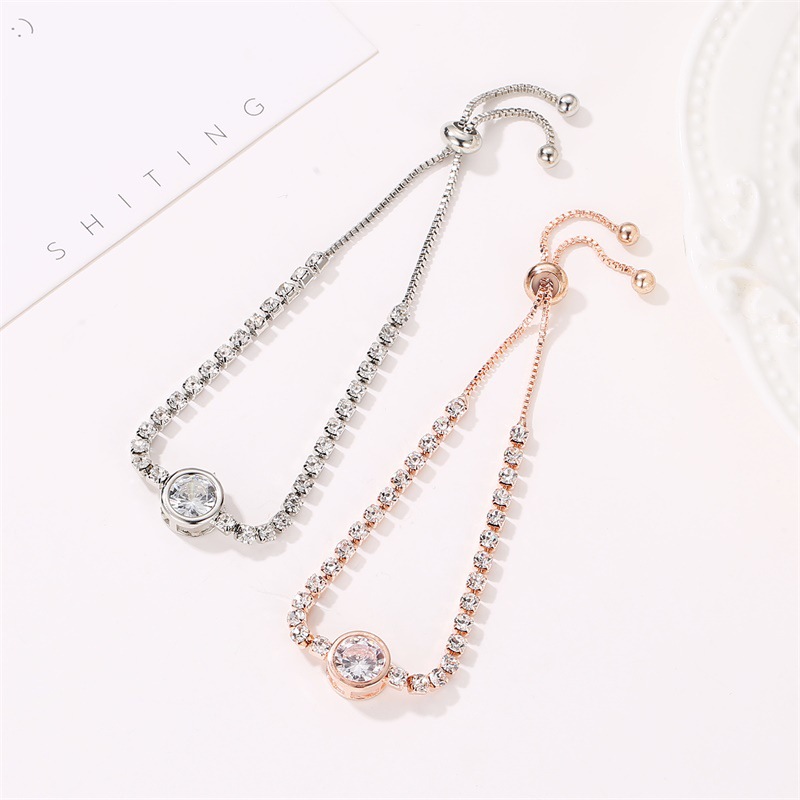 Heart Shape Copper Bracelet For Women Featuring Zircon Inlay Design, 1 Piece 5