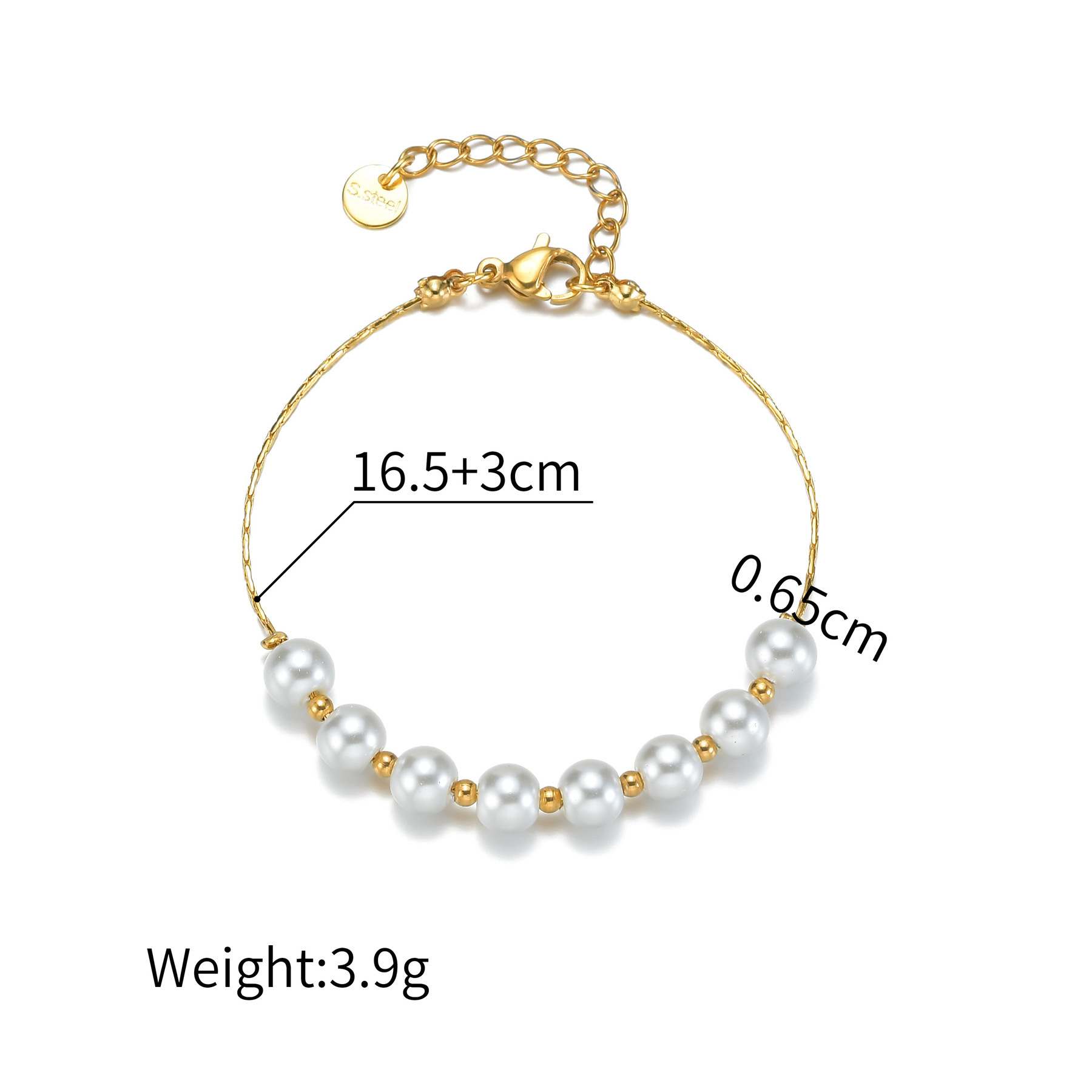 Simple Style Pearl Bracelet For Women With Electroplated Metal Finish 2