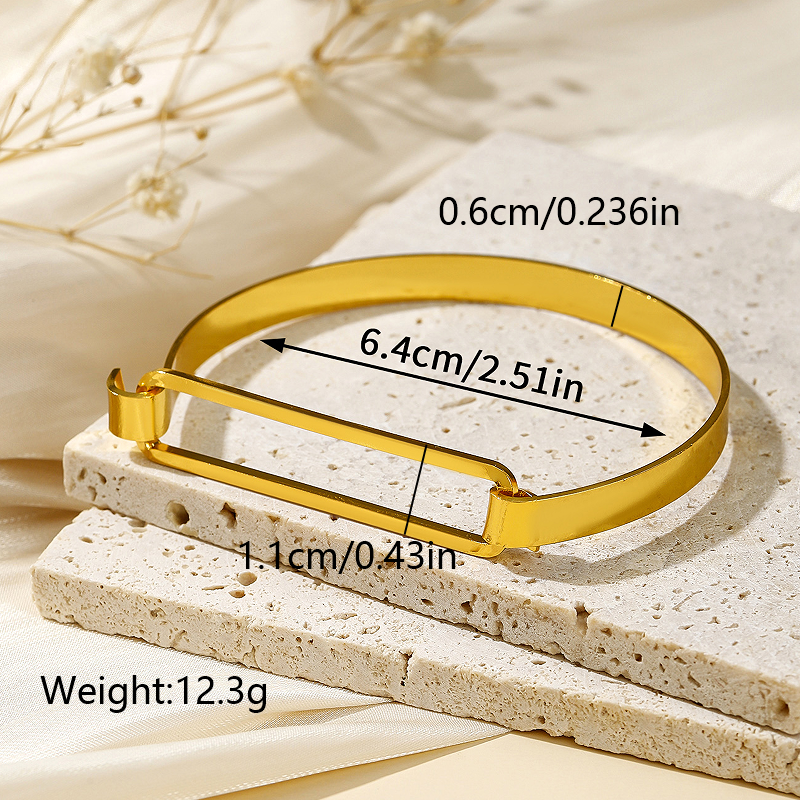 Solid Color Copper Bangle For Women Featuring Round Design With 18K Gold Plated Finish 4
