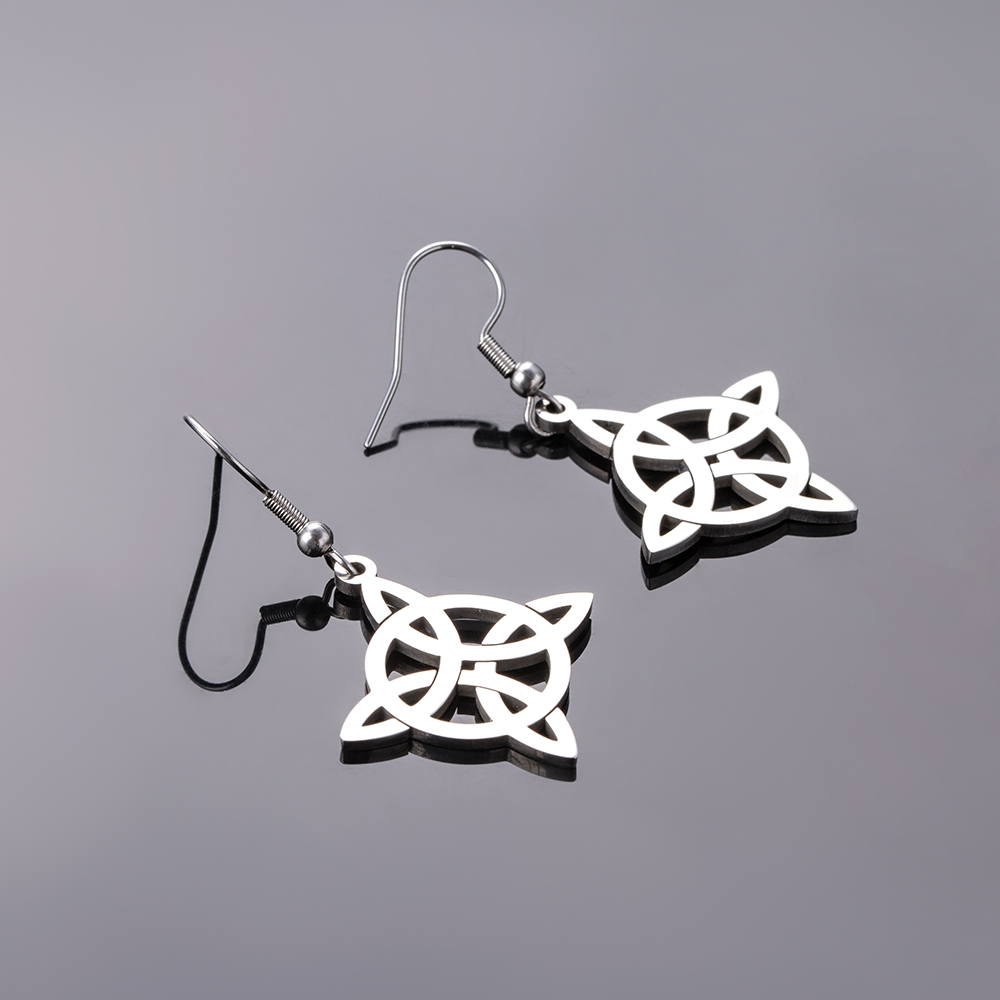 Glam Hollow Out Silver Symbol Ear Hook For Women, Stainless Steel With Iron Ear Pin