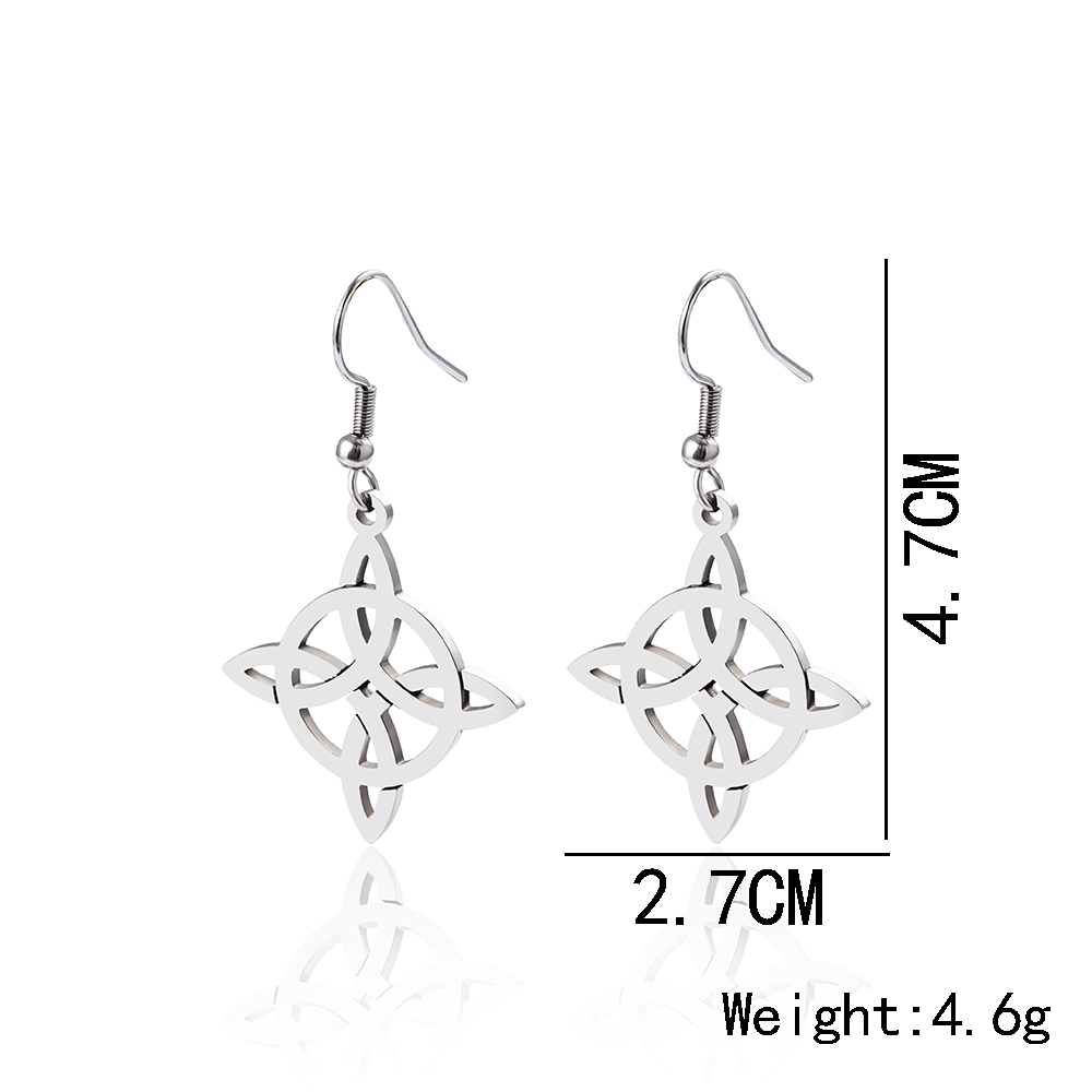 Glam Hollow Out Silver Symbol Ear Hook For Women, Stainless Steel With Iron Ear Pin 5