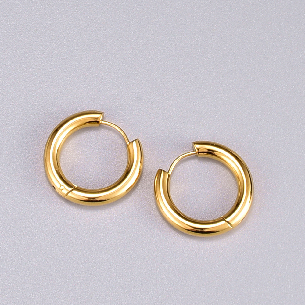 Round Electroplated Earrings For Women With 304 Stainless Steel Ear Pins Featuring 18K Gold Plated PVD Coating 5