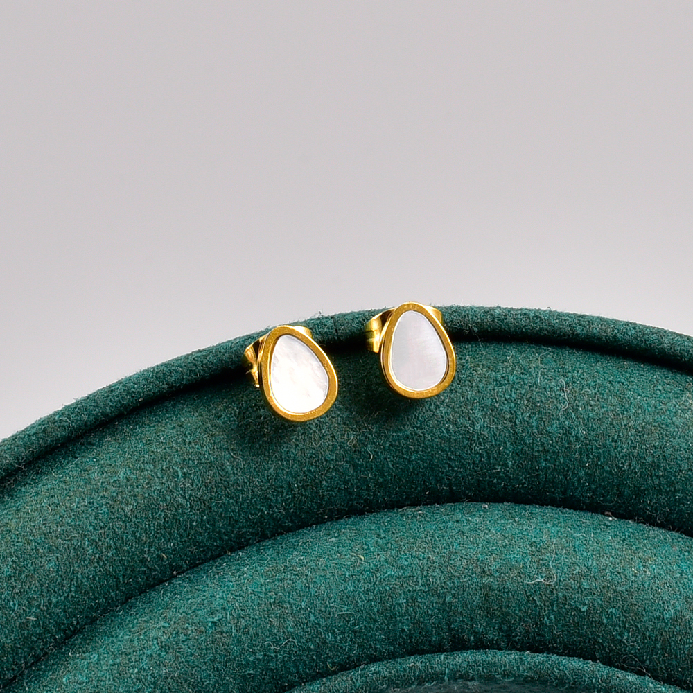 Heart-Shaped Earrings For Women With 18K Gold Plated 304 Stainless Steel Featuring PVD Coating